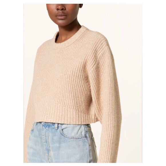 Claudie Pierlot Melbi Cropped Wool Blend Knit Sweater - Picture 1 of 10